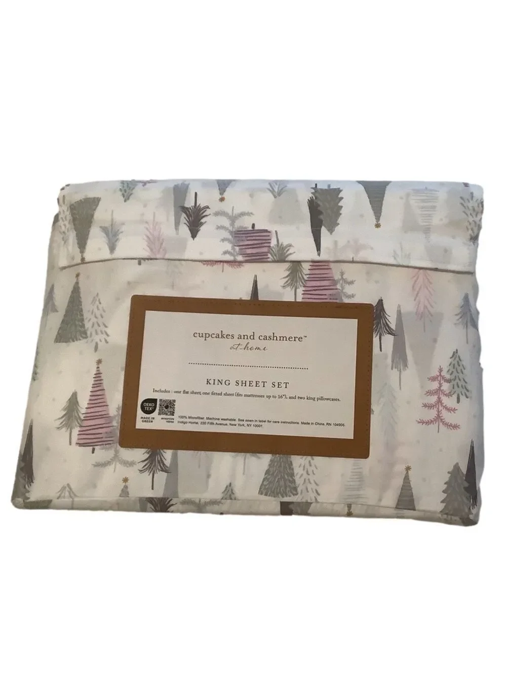 Cupcakes & Cashmere Amsterdam Trees King Sheet Set New